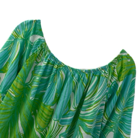 Lilly Pulitzer Enna Off-the-Shoulder Blouse Long Sleeve Pom Pom Hem Top‎ Size XS - Picture 7 of 8